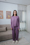 Women Fall pajama set Oversized Lavender shirt + Pants